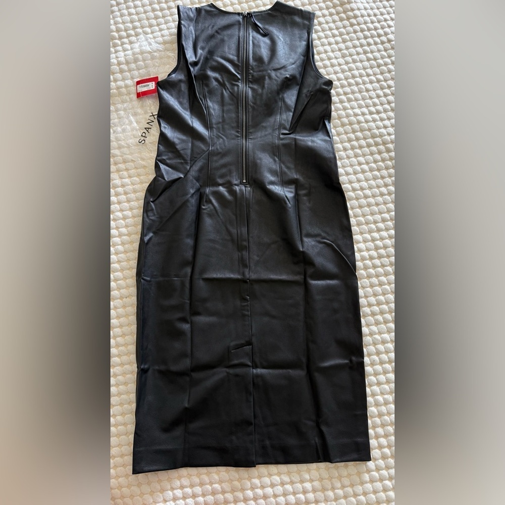 SPANX Black Faux Leather Sheath Dress 
Size M original Price $228 - Picture 14 of 17
